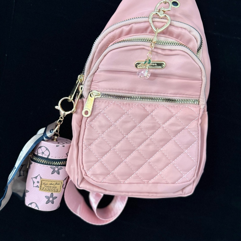 Pink Quilted Women's Backpack